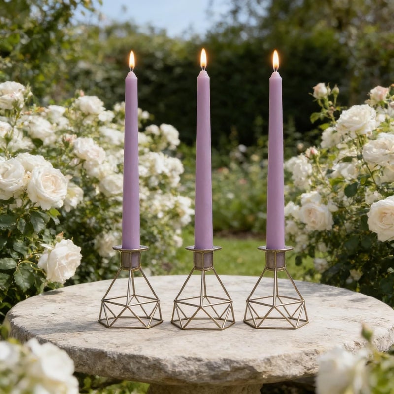 Sihuida 12-Pack Dusty Purple Taper Candles, 10 Inch Unscented Dripless Candlesticks, Long-Lasting Burn Time of 7-8 Hours, Perfect for Home Décor, Weddings, and Events - Image 2